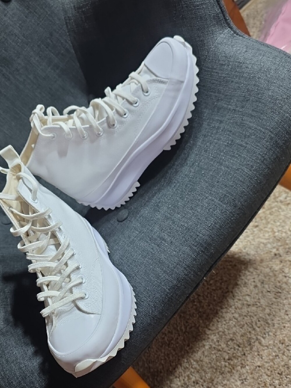 Platform High-Top Canvas Sneakers in White - Women's - Picture 6 of 8